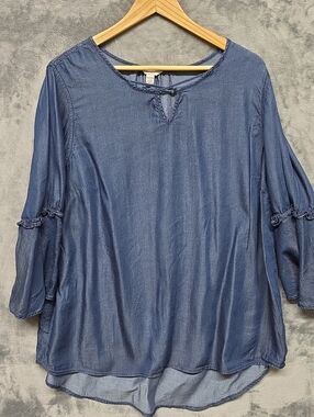 Cato Blue Lightweight Tunic Top